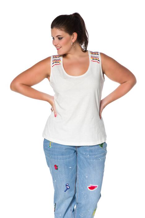 Embroidered Shoulder Tank