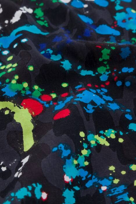 Paint Splatter Print Round Neck 3/4 Sleeve Knit Tunic
