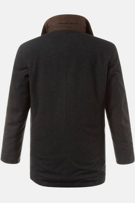 Wool Cashmere Blend Inside Vest Zip Front Lined Coat