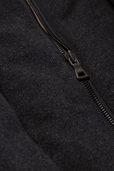 Wool Cashmere Blend Inside Vest Zip Front Lined Coat