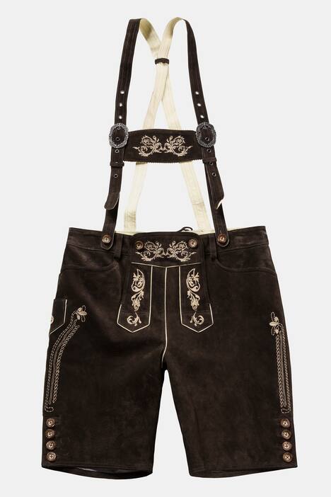 Trachten Leder-Hose, echtes Leder, Stickereien