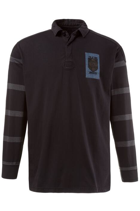 Stripe Long sleeve Sleeve Quilted Shoulder Rugby Sweatshirt