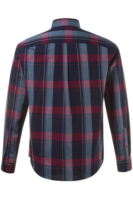 Large Navy Stripe Plaid Modern Fit L/S Shirt