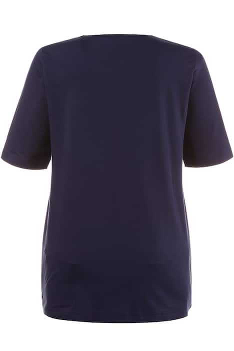 Sequin Embroidered Heart Round Neck Short Sleeve Tee