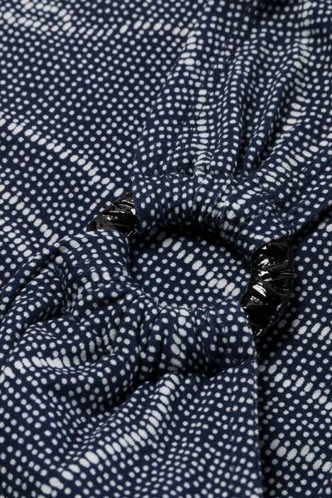 Tiny Dot Print Rounded V-Neck Sleeveless Nightgown