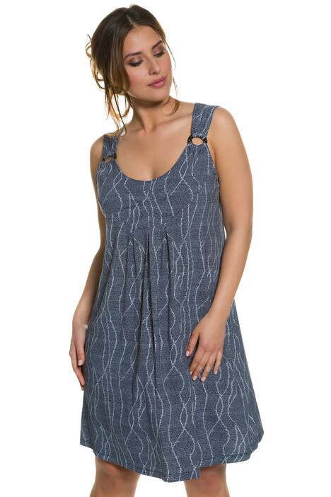 Tiny Dot Print Rounded V-Neck Sleeveless Nightgown