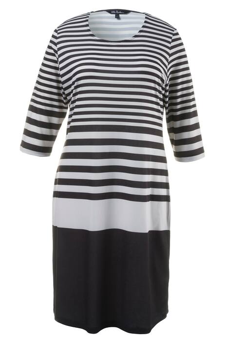 Colorblock Stripe Round Neck Stretch Knit Nightgown