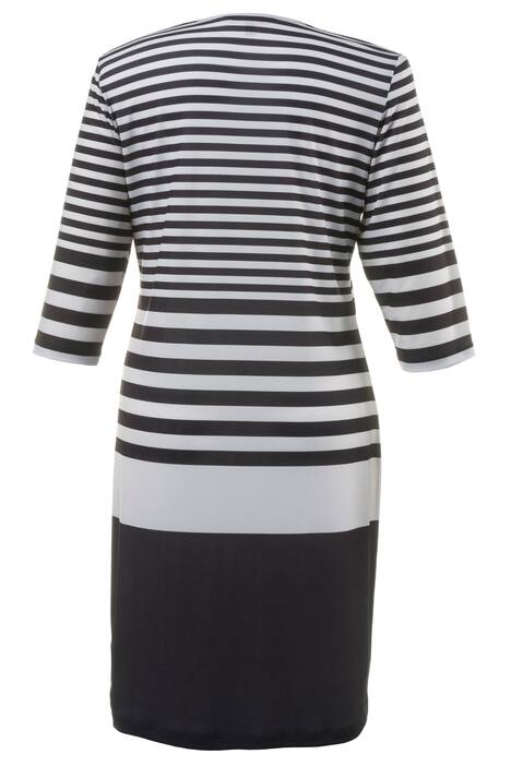 Colorblock Stripe Round Neck Stretch Knit Nightgown