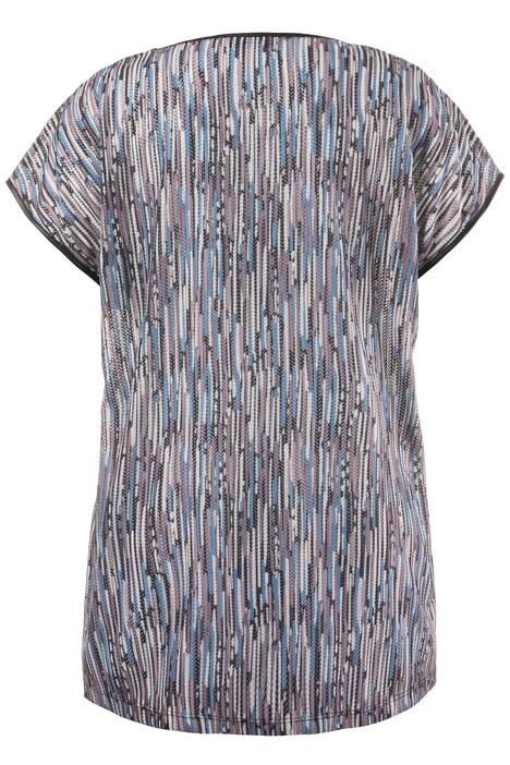 Textured Crochet Weave Round Neck Dolman Cap Sleeve Knit Top