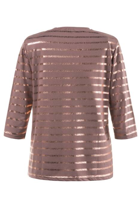 Shirt, Classic, Metallic-Streifen, 3/4-Arm