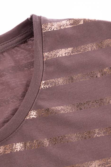 Shirt, Classic, Metallic-Streifen, 3/4-Arm