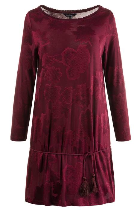 Longshirt, Bindegürtel, Classic, U-Boot-Ausschnitt