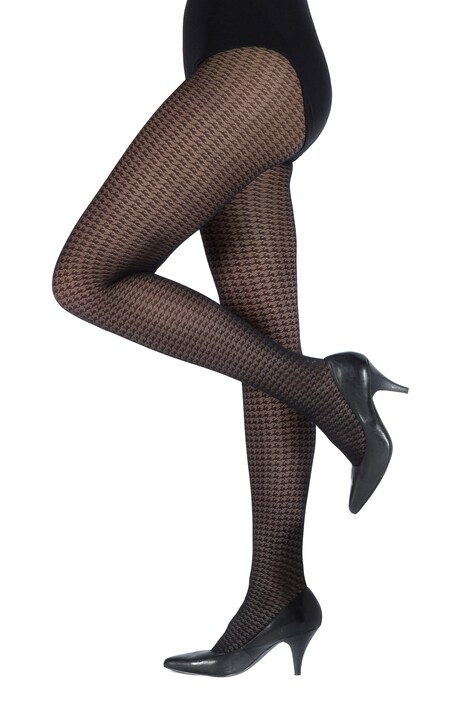 Elegant Houndstooth Footed Tights