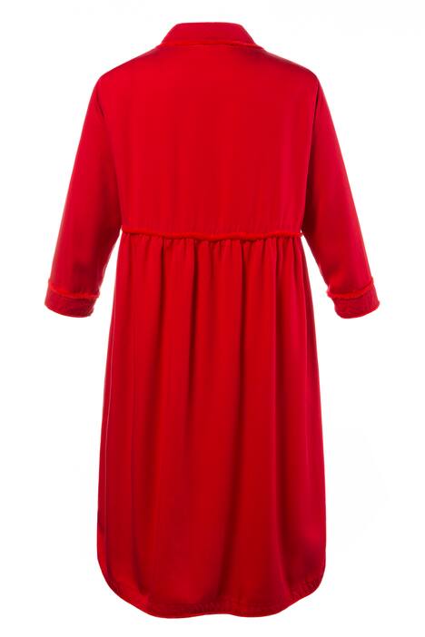Mantelkleid, Fransenkanten, Quernaht, 3/4-Arm, Lyocell