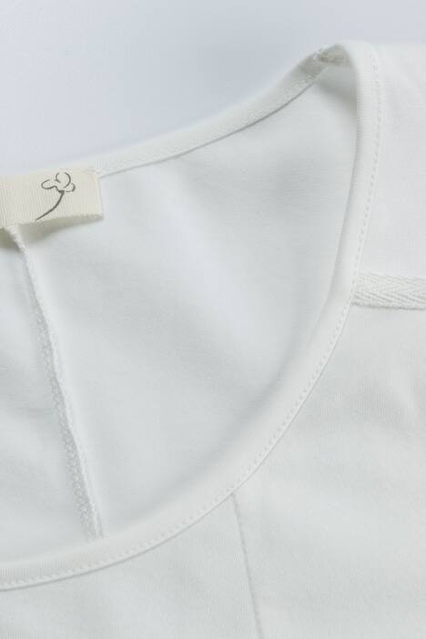 Shirt, Bio-Baumwolle, Teilungsnähte, Spitze am Zipfelsaum, 3/4-Ärmel, große Größen