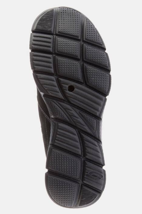 Leder-Slipper, Schuh, Skechers, Veloursleder, elastische Einsätze, Memory Foam Innensohle, Gummisohle mit Kerbenprofil