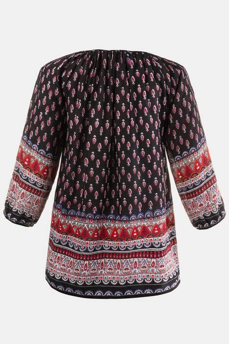 Border Print Peasant Blouse Modern Design