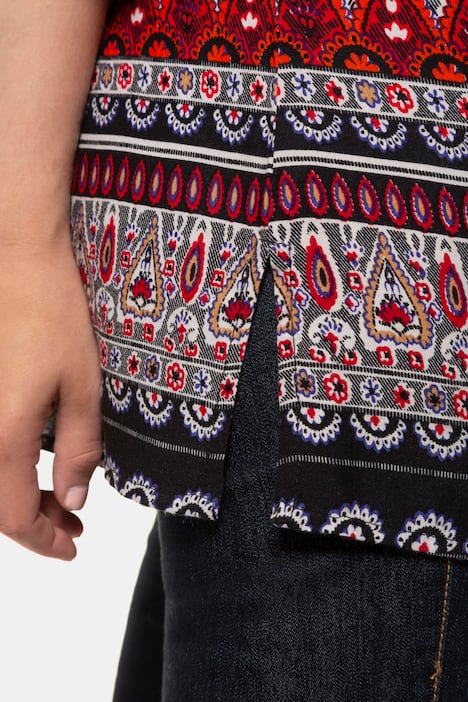 Border Print Peasant Blouse Modern Design