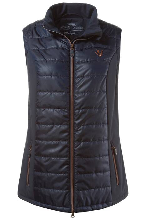Mixed Fabric Copper Accent ZIpper Front Zip Pocket Vest