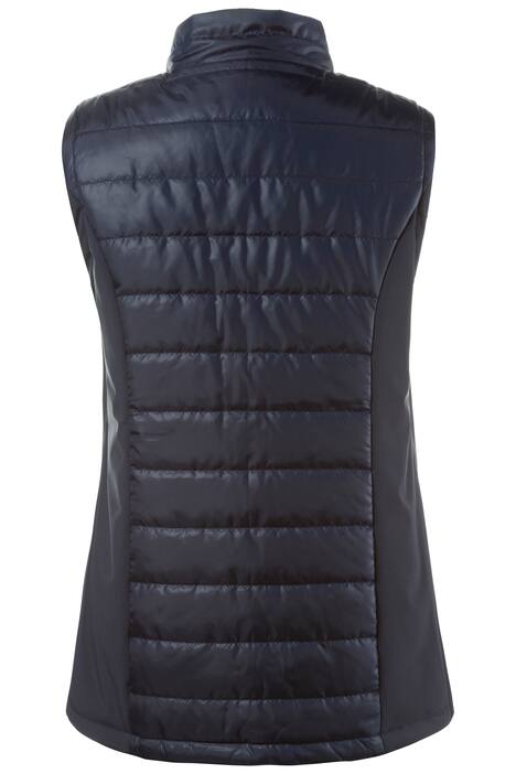 Mixed Fabric Copper Accent ZIpper Front Zip Pocket Vest