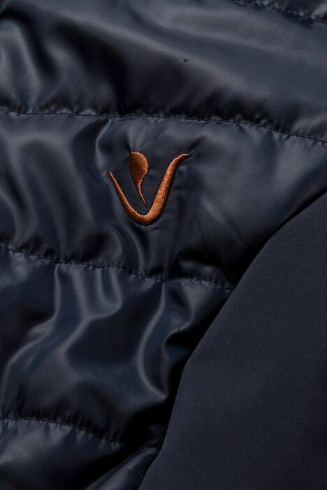 Mixed Fabric Copper Accent ZIpper Front Zip Pocket Vest