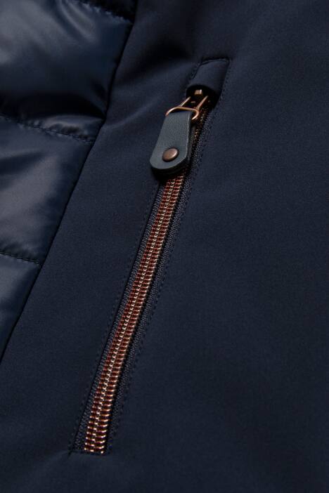 Mixed Fabric Copper Accent ZIpper Front Zip Pocket Vest