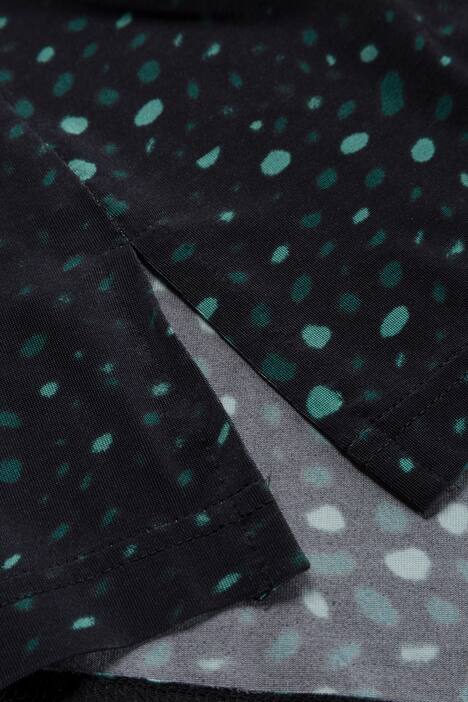 Lots of Dots Gathered V-Neck Classic Fit Stretch Knit Top