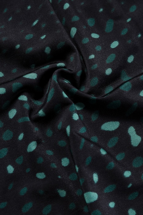 Lots of Dots Gathered V-Neck Classic Fit Stretch Knit Top