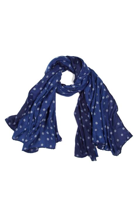 Shades of Blue Dot Print Polyester Scarf