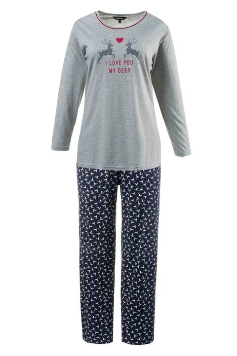 Pyjama, Hirschmotiv, reine Baumwolle