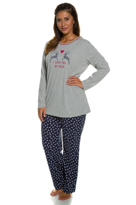 Pyjama, Hirschmotiv, reine Baumwolle