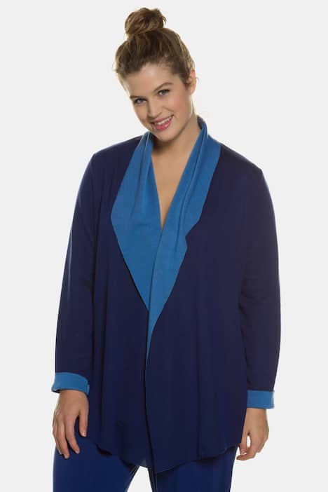 Color Contrast Knit Lounge Viscose Blend Jacket