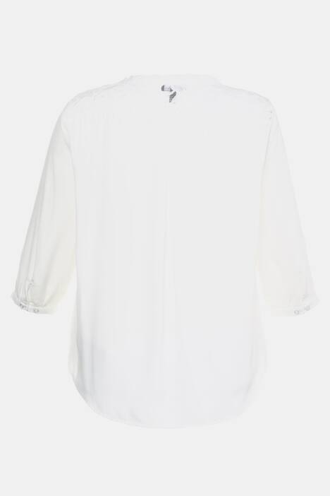 Schluppenbluse, Schleife, transparente Spitzeneinsätz