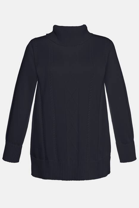 Pullover, Rollkragen, Zopfmuster, Rippbündchen