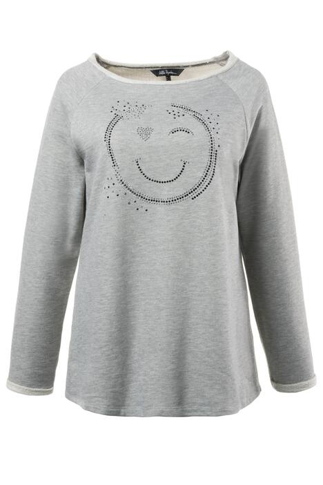 Sweatshirt, Glitter-Motiv, U-Boot-Ausschnitt, Raglanärmel
