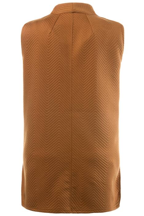 Herringbone Textured Jacquard Long Open Front Vented Vest