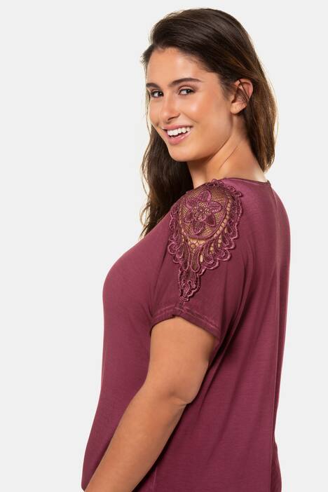 T-Shirt, Spitzen-Schultern, Oversized