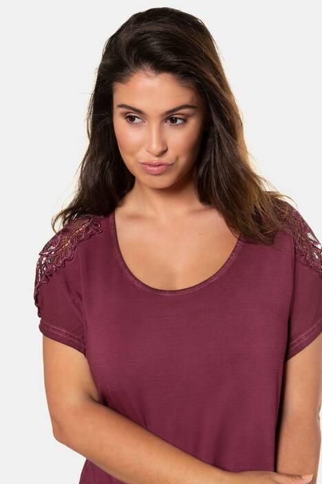 T-Shirt, Spitzen-Schultern, Oversized