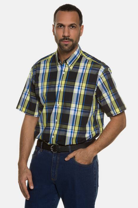 Yellow Accent Comfort Fit Cotton Plaid Shirt