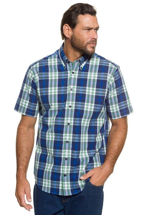 Halbarmhemd, kariert, Buttondown-Kragen, Modern Fit