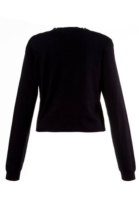 Bolero, Chiffonkante, V-Ausschnitt, weicher Feinstrick