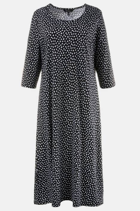 Kleid, Jersey mit Herzmuster, 3/4-Ärmel
