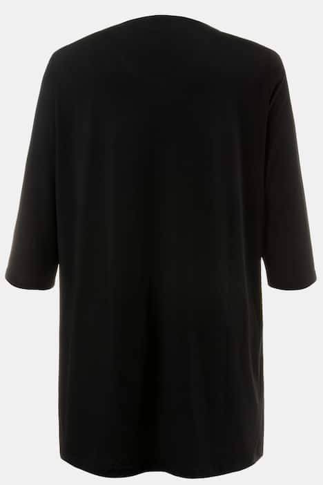 Matte Jersey Button Front Tunic Length Jacket