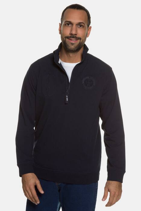 Zip Collar Cotton Troyer Sweatshirt