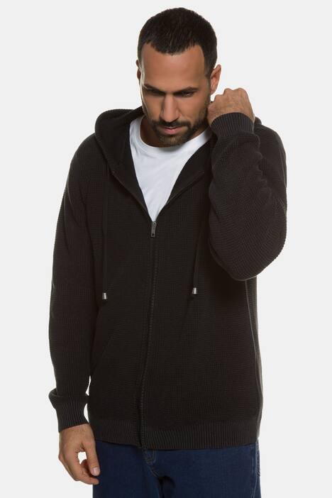 Comfort Hooded Zip Front Long Sleeve Cotton Sweatshirt
