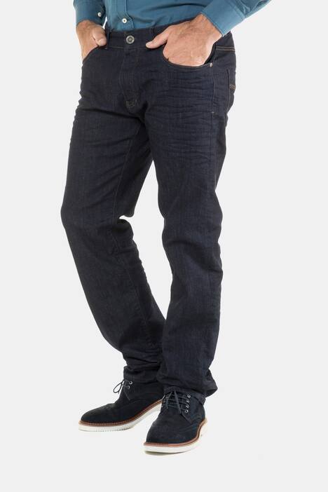 Jeans, 5-Pocket, Falten-Details, Loose Fit, Stretch