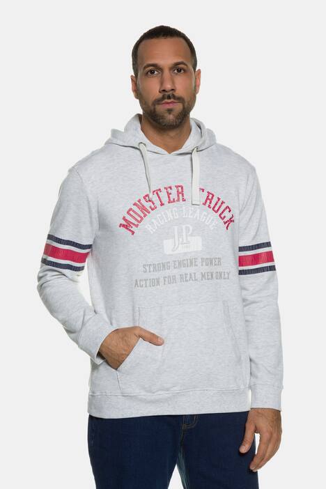 Striped Sleeve Kangaroo Pocket MONSTER TRUCK Hoodie