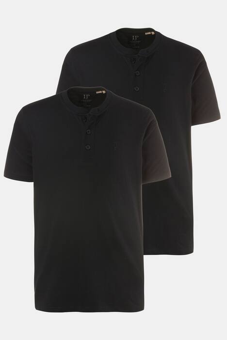 2 Pack Three Button Short Sleeve Cotton Henley T-Shirt