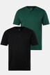 Henleys, basic, set van 2, ronde hals, knoopsluiting, tot 8 XL