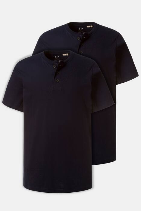 2 Pack Three Button Short Sleeve Cotton Henley T-Shirt